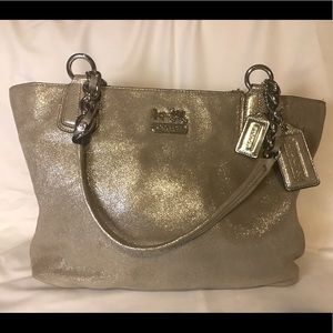 Coach Gold Shimmer Maddison Beach tote